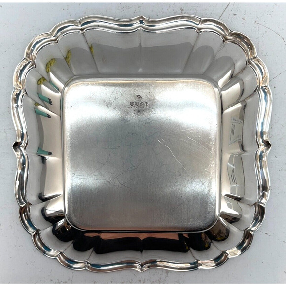 Vintage Reed & Barton 180 Silver Plate 8.5" Square Scalloped Bowl Silverware - Picture 7 of 13